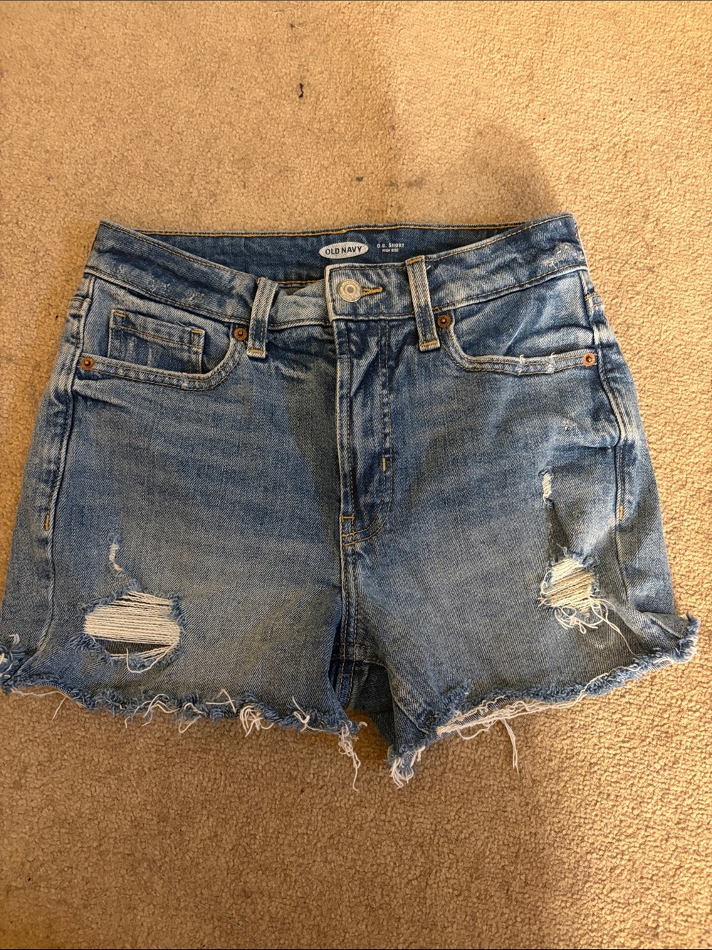 Old Navy Light Blue Distressed Denim Cutoff Shorts